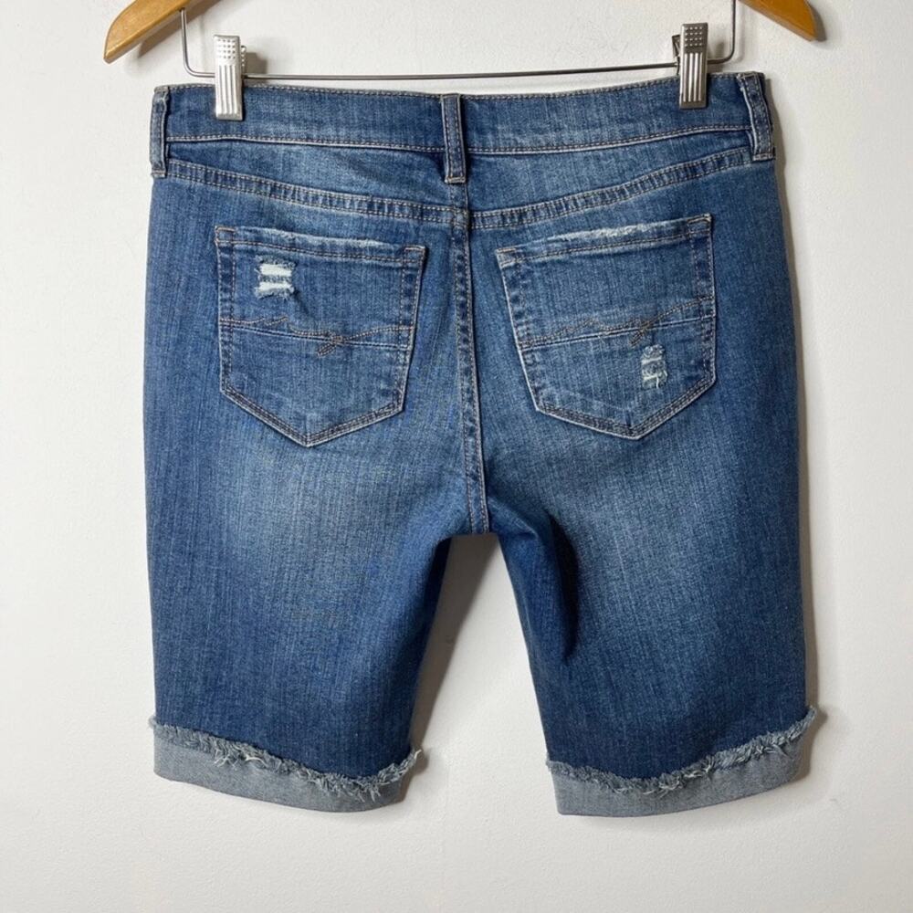 Soho New York & Co Women's Bermuda Jean Shorts 0 Distressed Cut Off Cuffed 10" - Picture 5 of 9